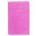 Premium Golf Towel w/ Upper Left Corner Hook & Grommet (Color Embroidered)